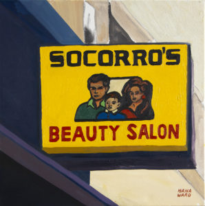 Socorro's beauty by Hana Ward, oil on canvas, 20 x 20 inches