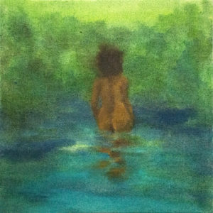 Wade 4 by Adrienne Elise Tarver, oil on canvas, 13 x 13 inches