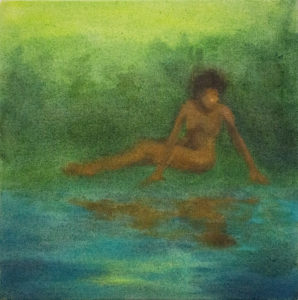 Wade 5 by Adrienne Elise Tarver, oil on canvas, 13 x 13 inches