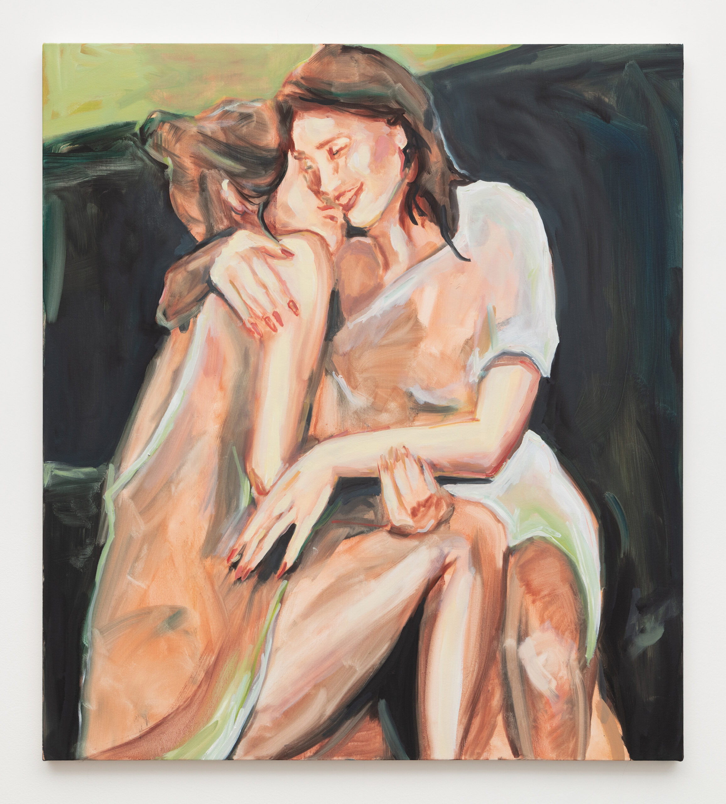 painting of two women embracing